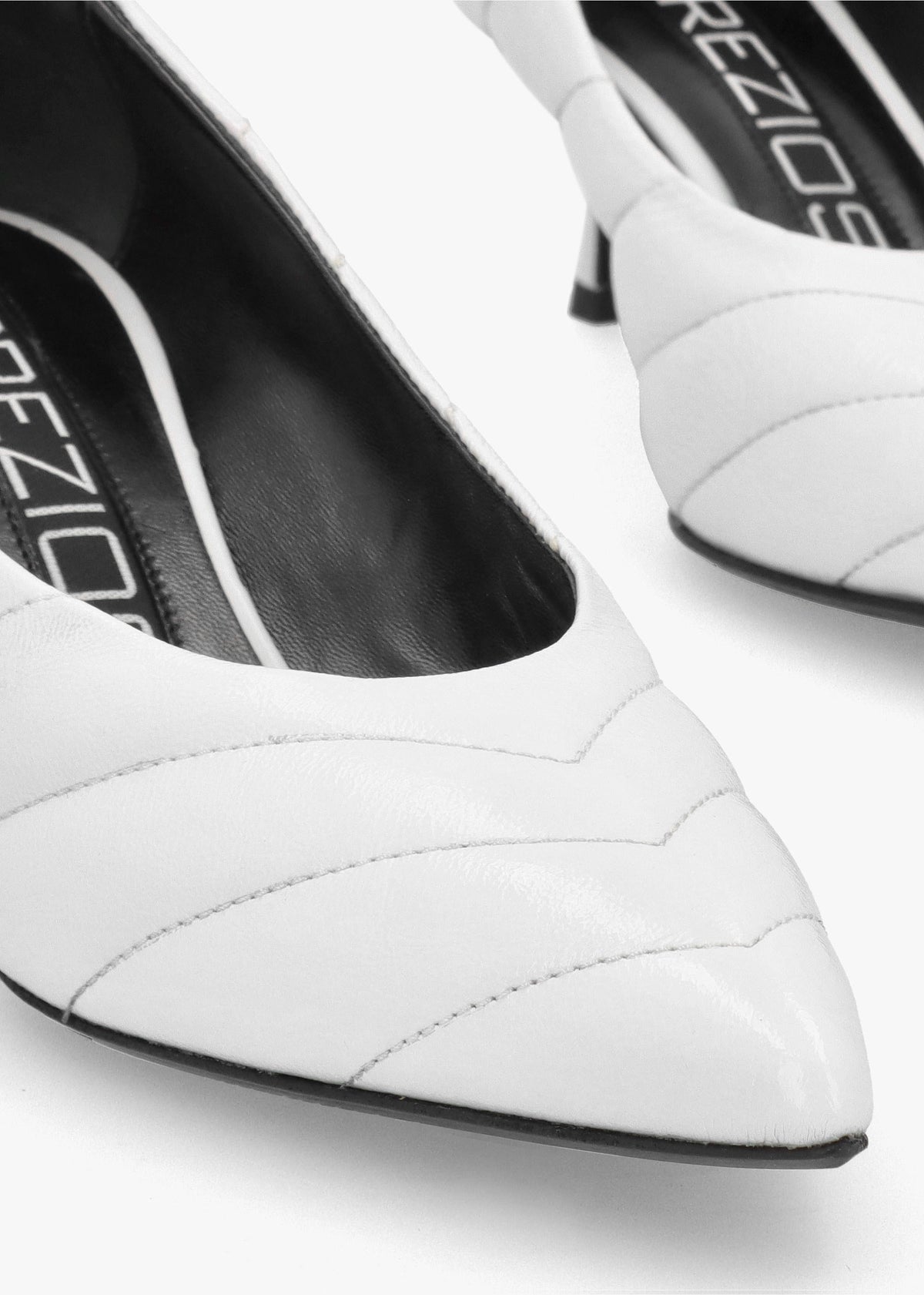 Coda White Patent Leather Court Shoes