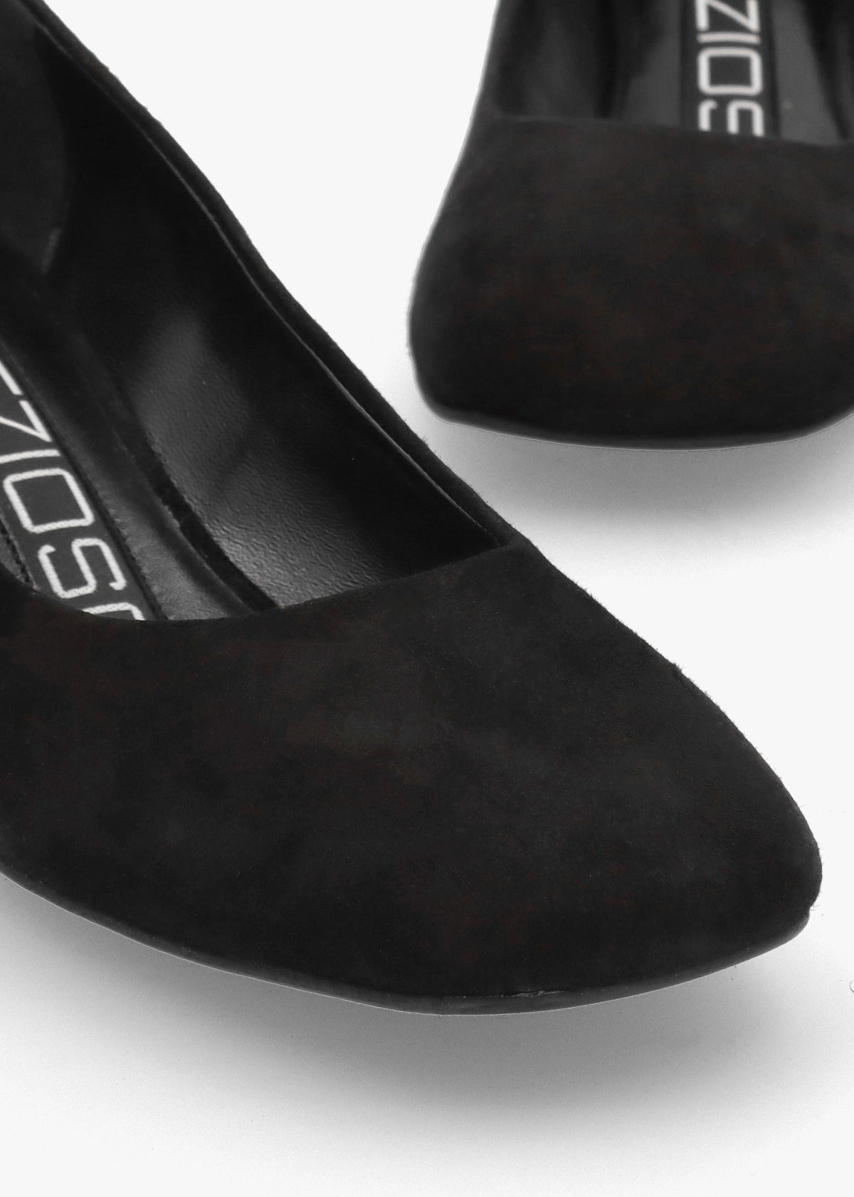 Ballata Black Suede Block Heel Court Shoes