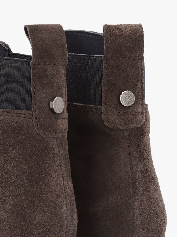 Azure Brown Suede Wedge Chelsea Boots