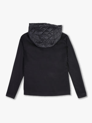 Quilted Black Lightweight Hoody