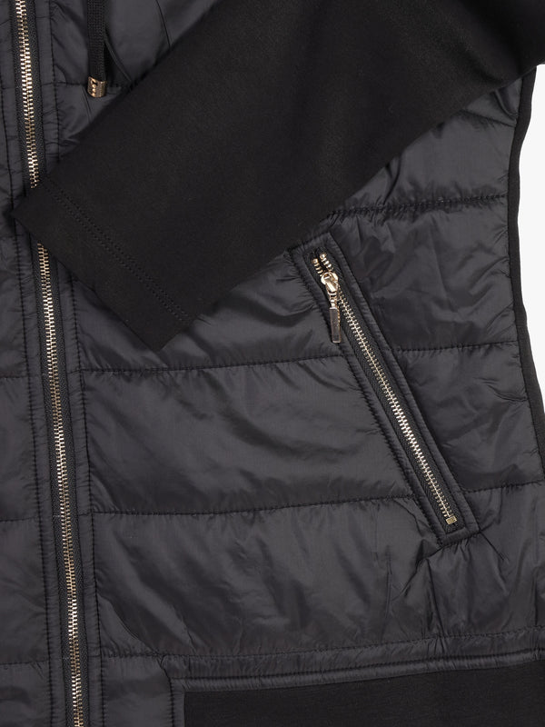 Quilted Black Lightweight Hoody