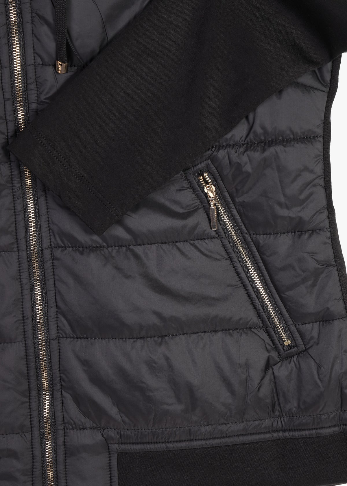 Quilted Black Lightweight Hoody
