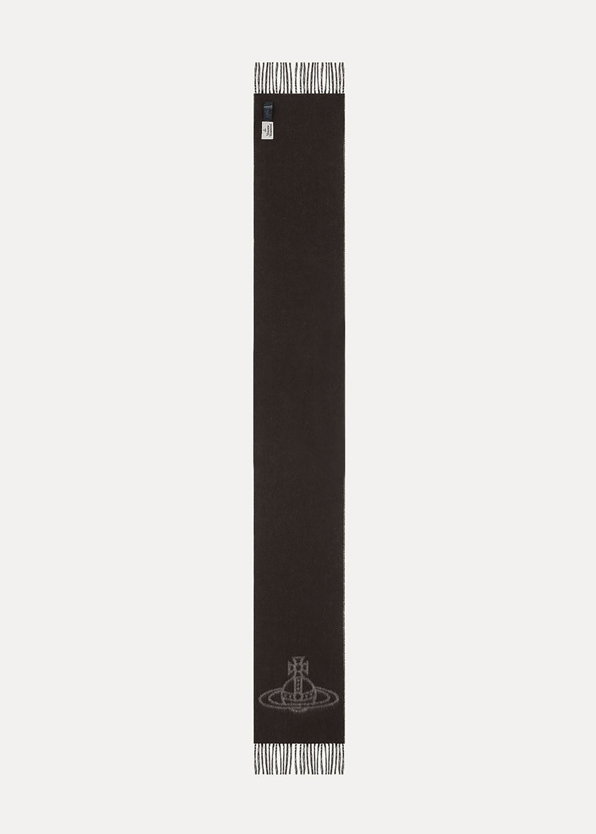 Unisex Double Logo Off White Wool Scarf