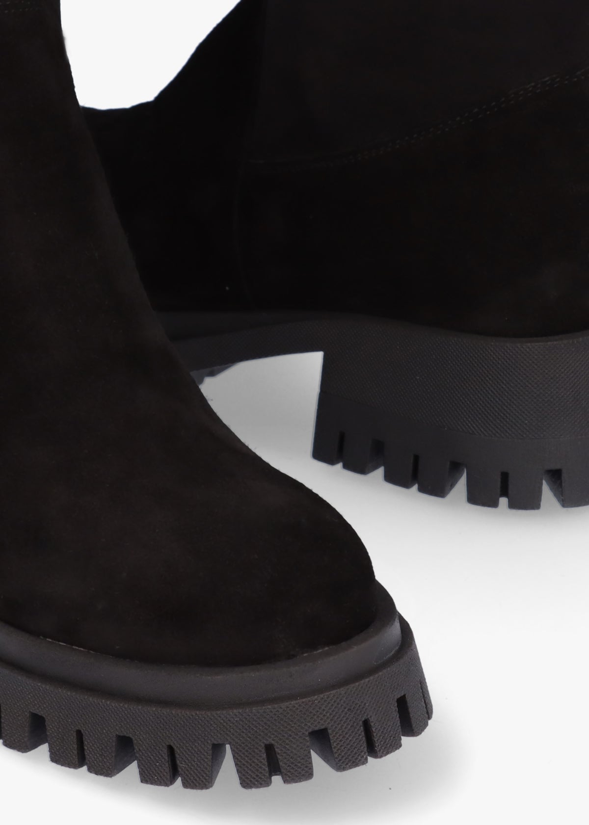Larisa Black Suede Stretch Over The Knee Boots