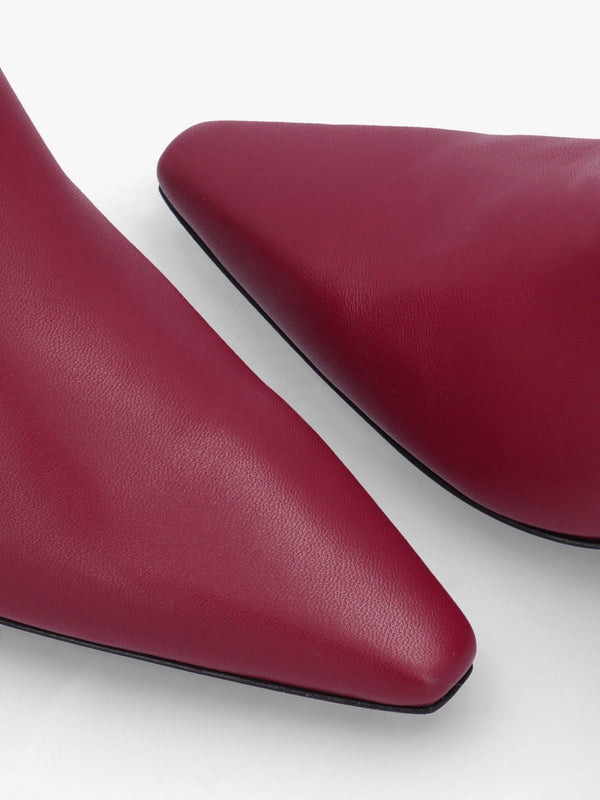 Sedda Burgundy Leather Low Heel Ankle Boots