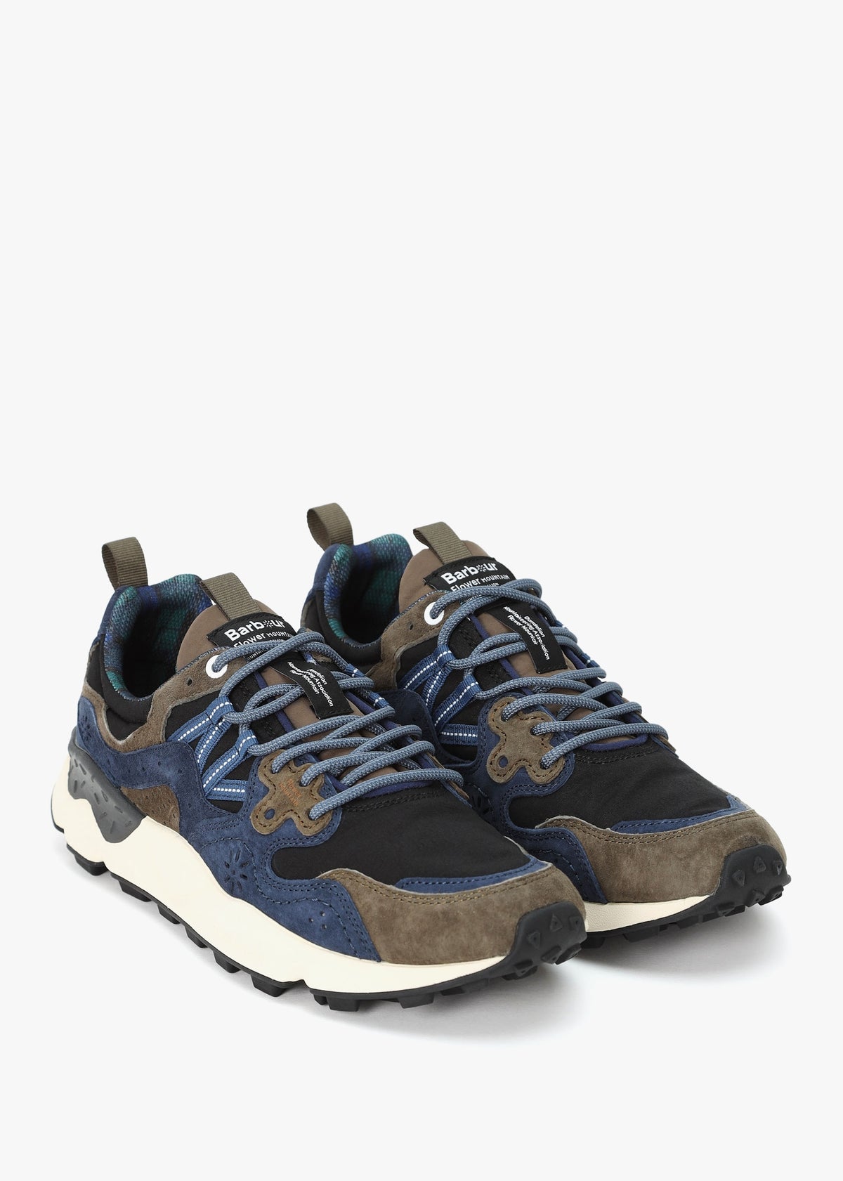 x Barbour Men’s Yamano 3 Navy Olive Suede Trainers