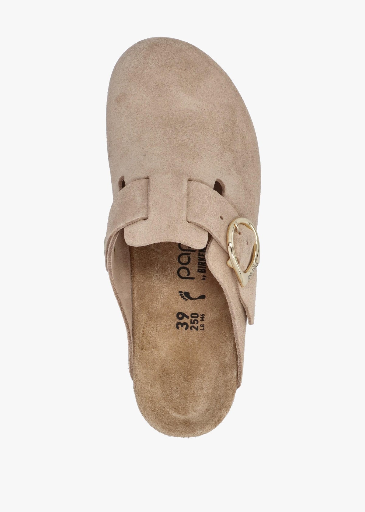 Fanny Ring Buckle Warm Sand Nubuck Wedge Mules