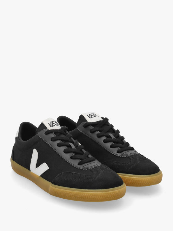 Men' Volley Black White Natural Canvas Trainers
