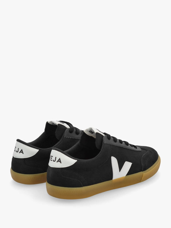 Men' Volley Black White Natural Canvas Trainers