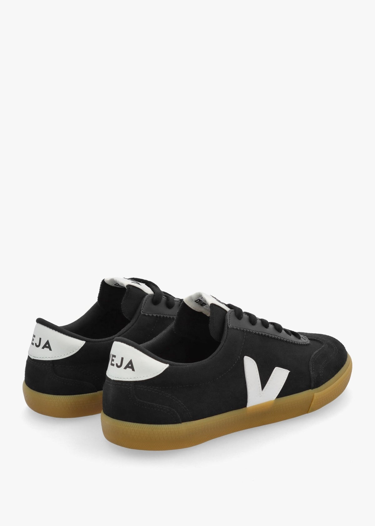 Men' Volley Black White Natural Canvas Trainers