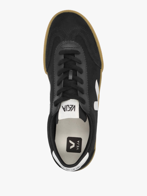 Men' Volley Black White Natural Canvas Trainers