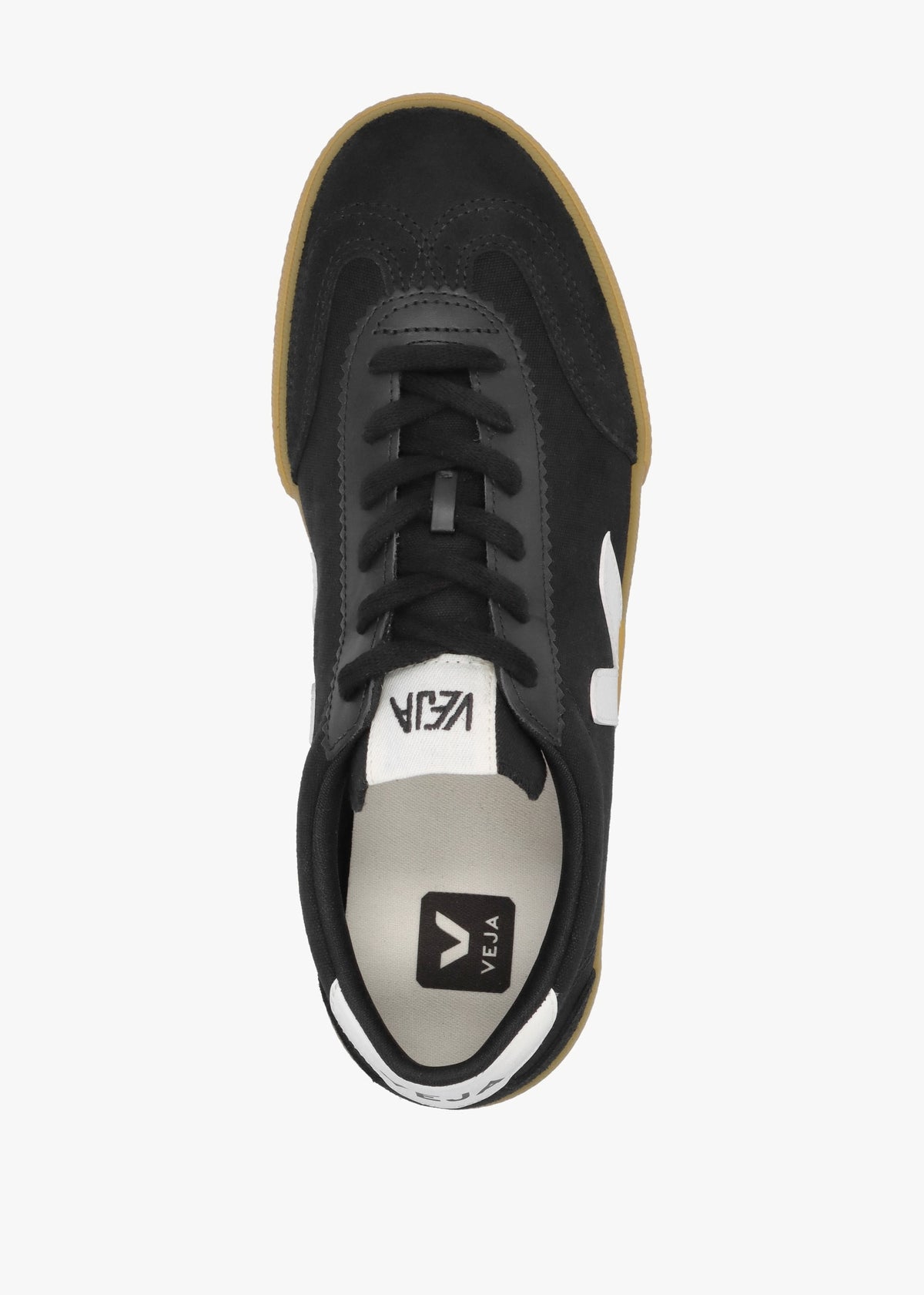 Men' Volley Black White Natural Canvas Trainers