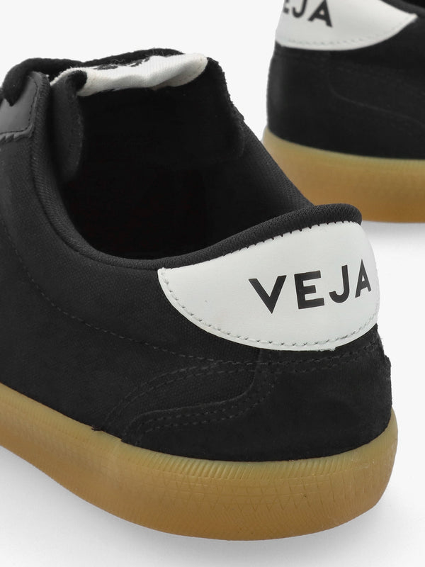 Men' Volley Black White Natural Canvas Trainers