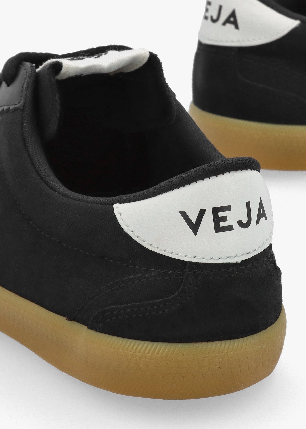 Men' Volley Black White Natural Canvas Trainers