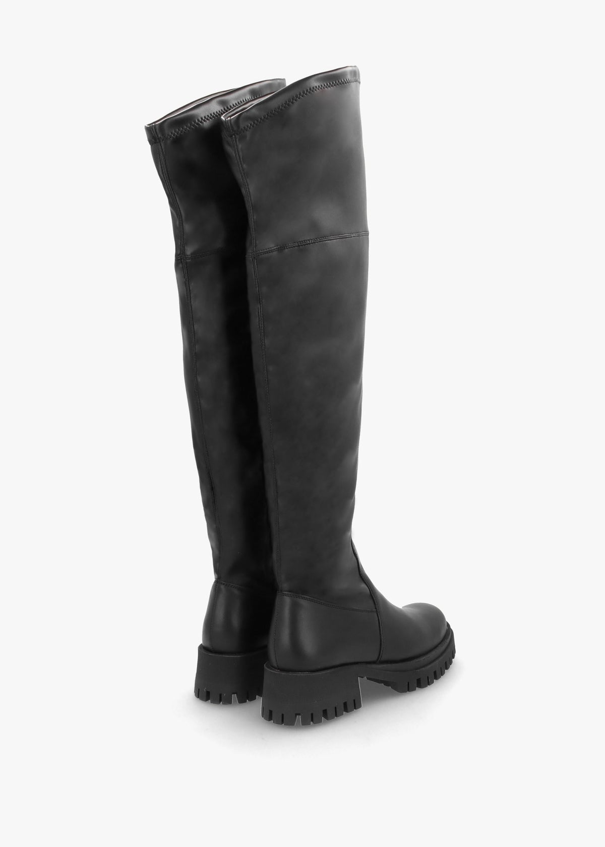 Larisa Black Leather Stretch Over The Knee Boots