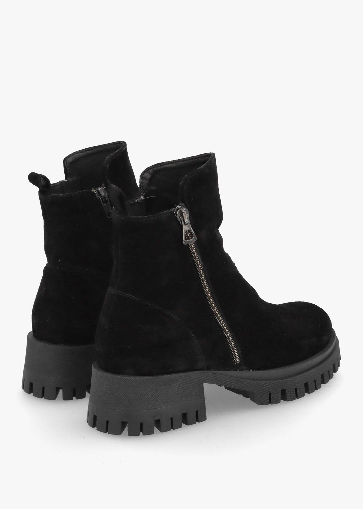 Lagos Black Suede Chunky Low Block Heel Ankle Boots