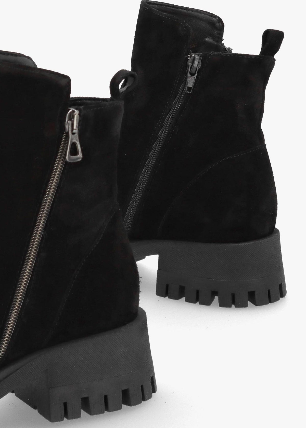 Lagos Black Suede Chunky Low Block Heel Ankle Boots