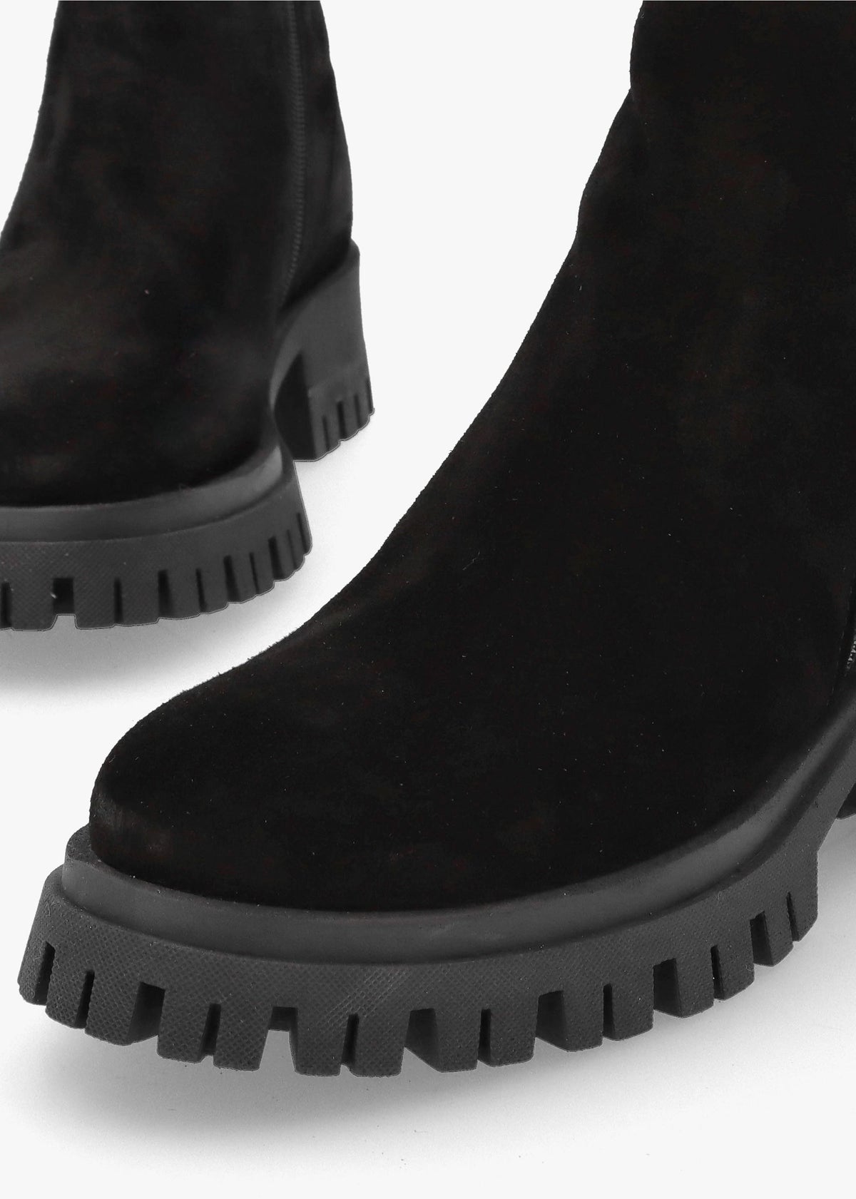 Lagos Black Suede Chunky Low Block Heel Ankle Boots