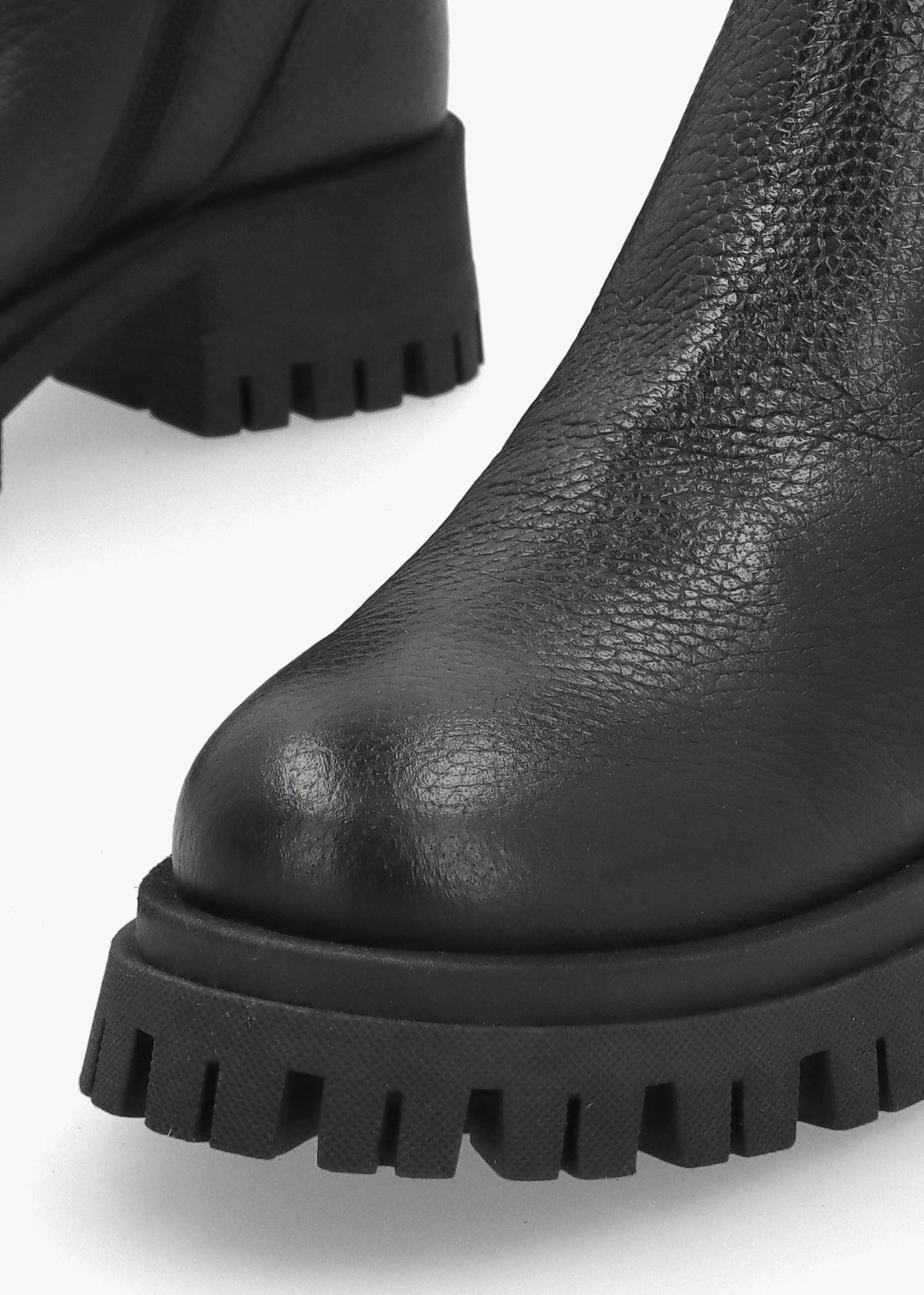 Lagos Black Leather Chunky Low Block Heel Ankle Boots