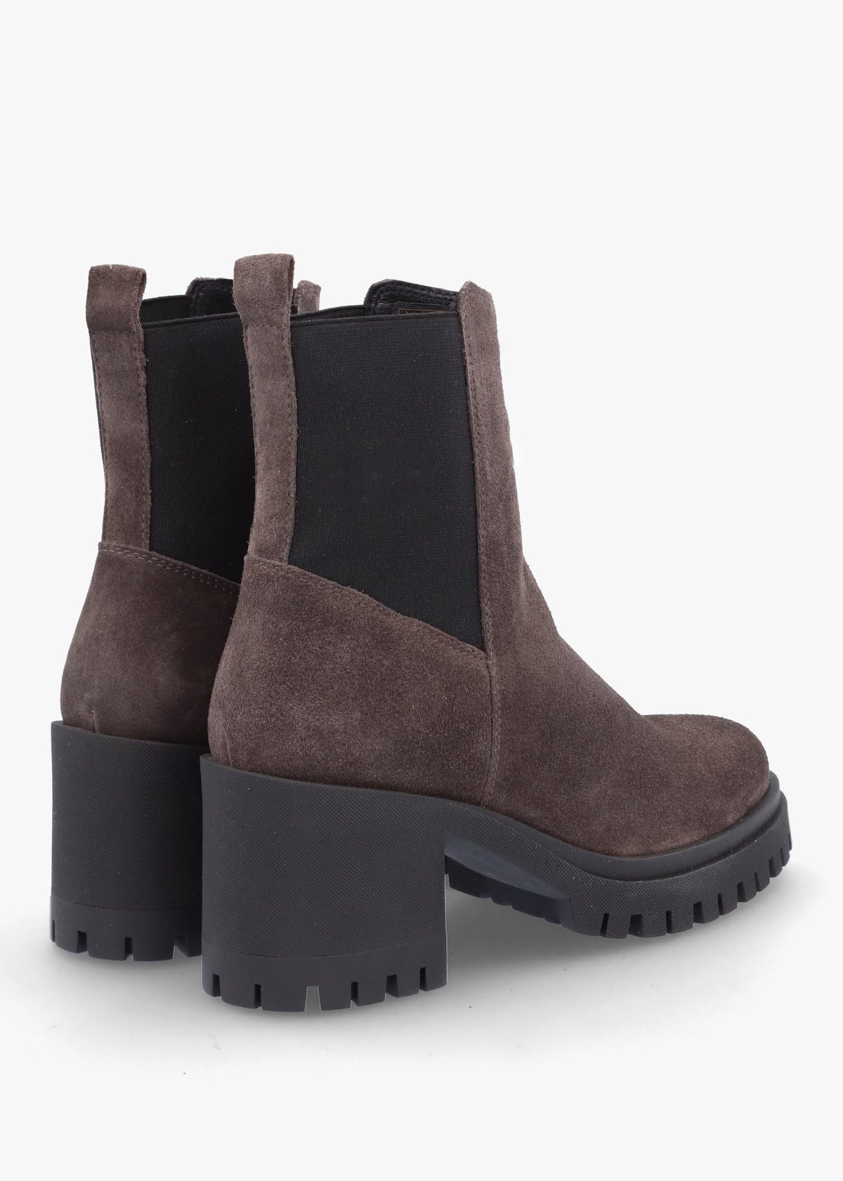 Luxor Grey Suede Block Heel Chelsea Boots