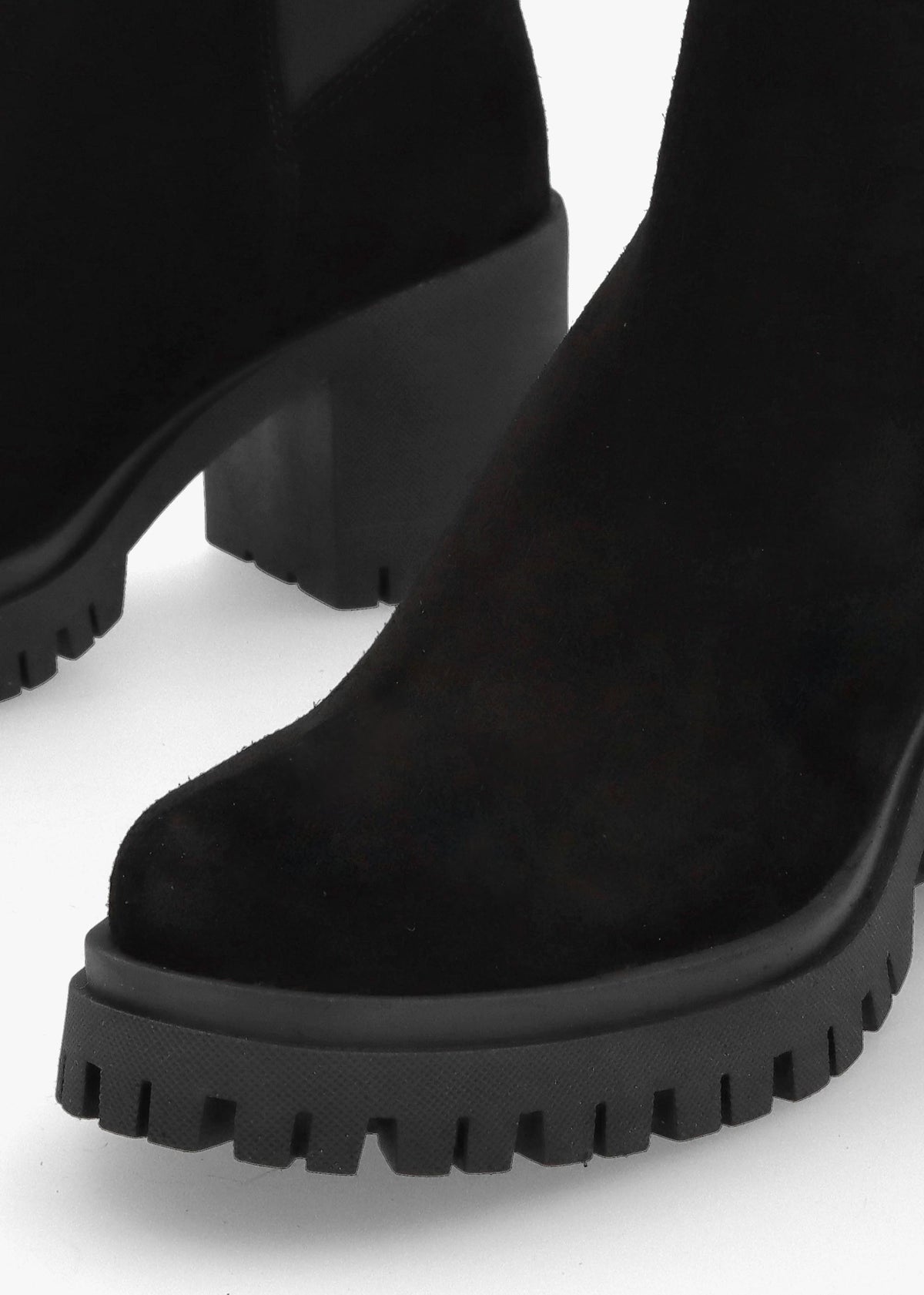 Luxor Black Suede Block Heel Chelsea Boots