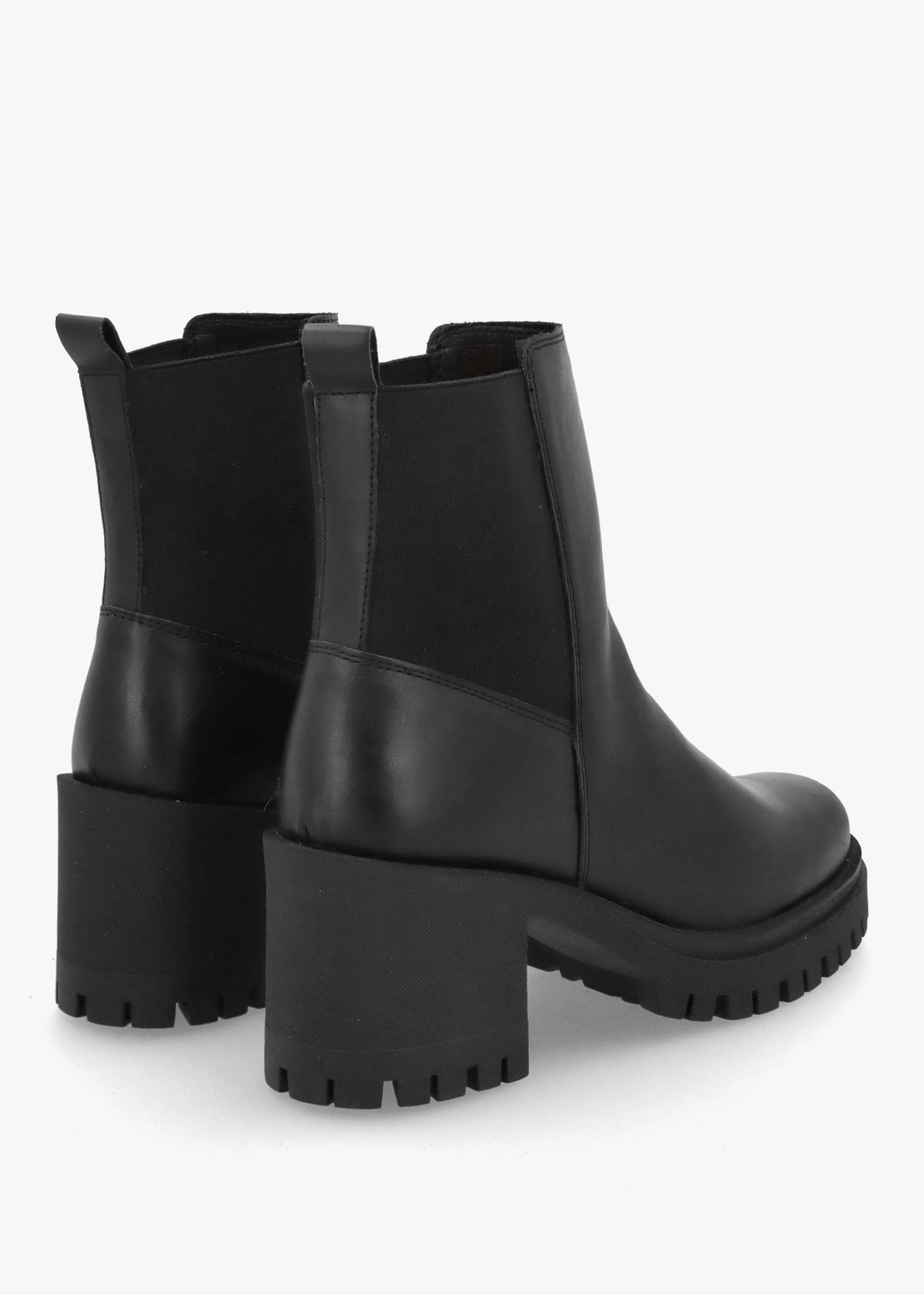 Luxor Black Leather Block Heel Chelsea Boots