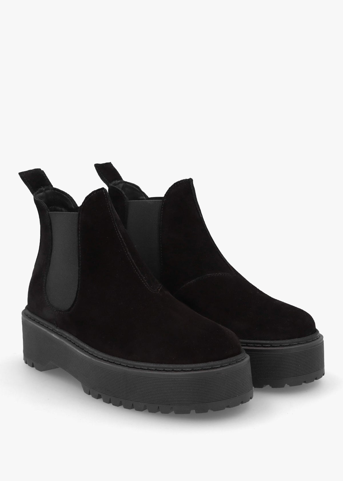 Lassi Black Suede Chunky Chelsea Boots