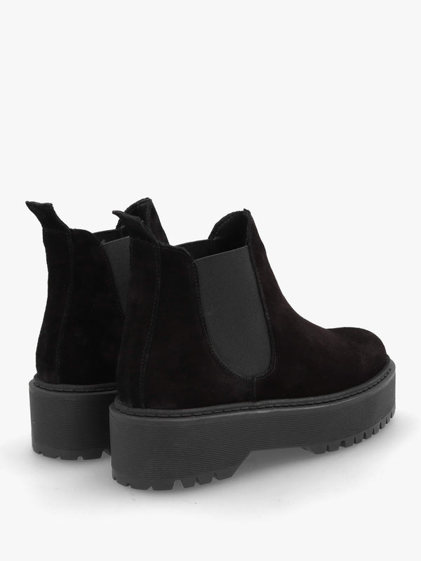 Lassi Black Suede Chunky Chelsea Boots