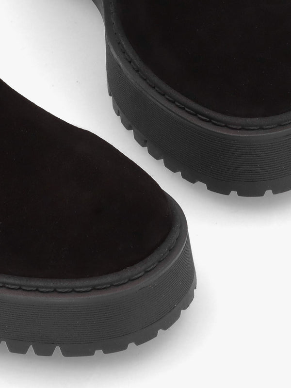 Lassi Black Suede Chunky Chelsea Boots