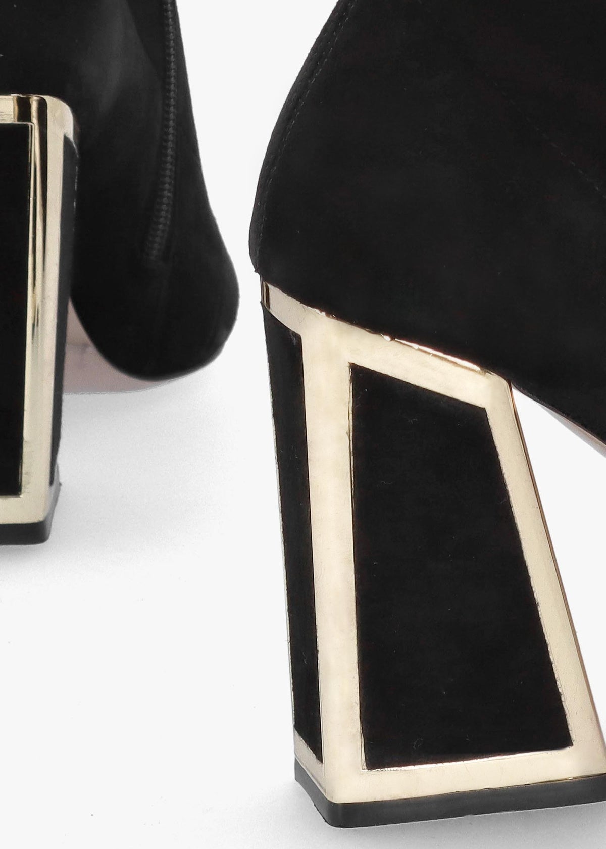 Piper Black Suede Open Toe Heeled Shoe Boots