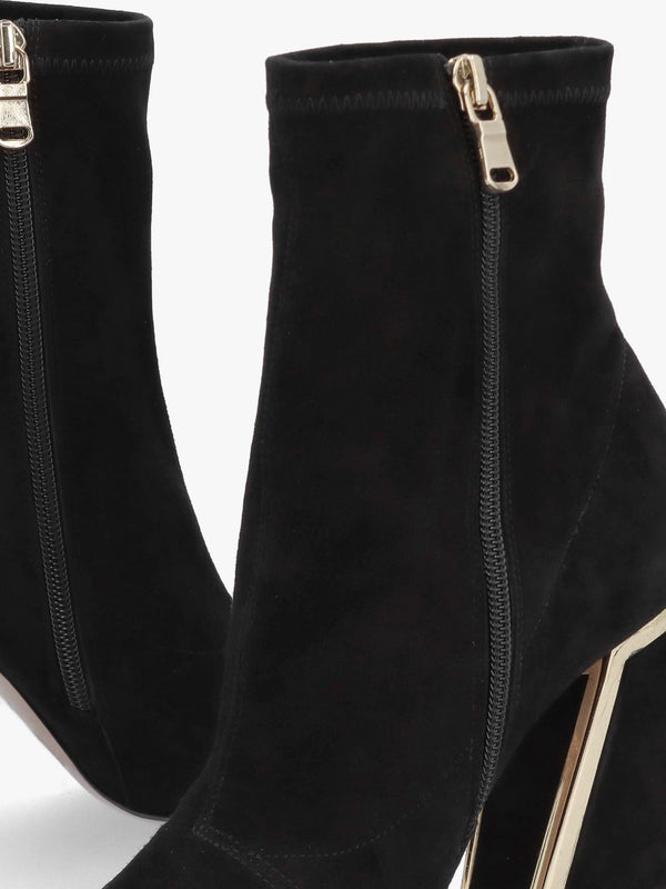 Piper Black Suede Open Toe Heeled Shoe Boots