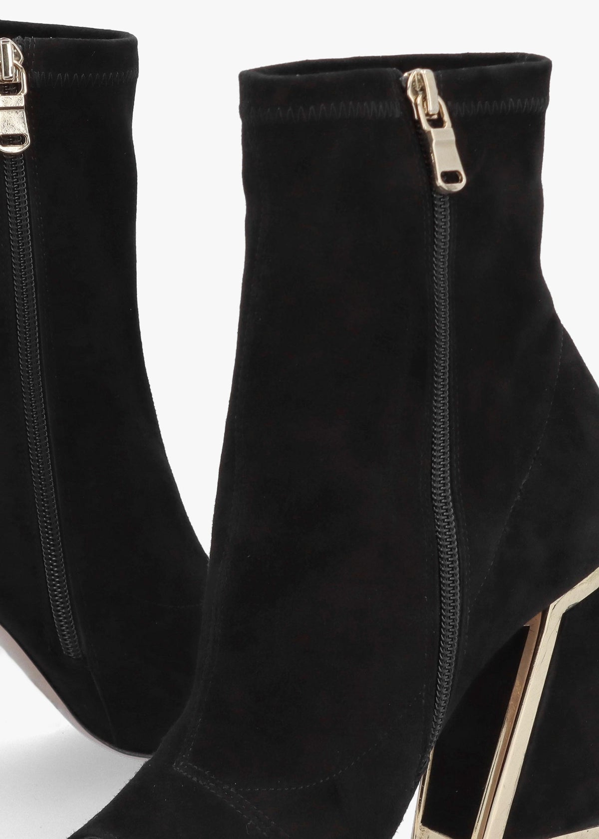 Piper Black Suede Open Toe Heeled Shoe Boots