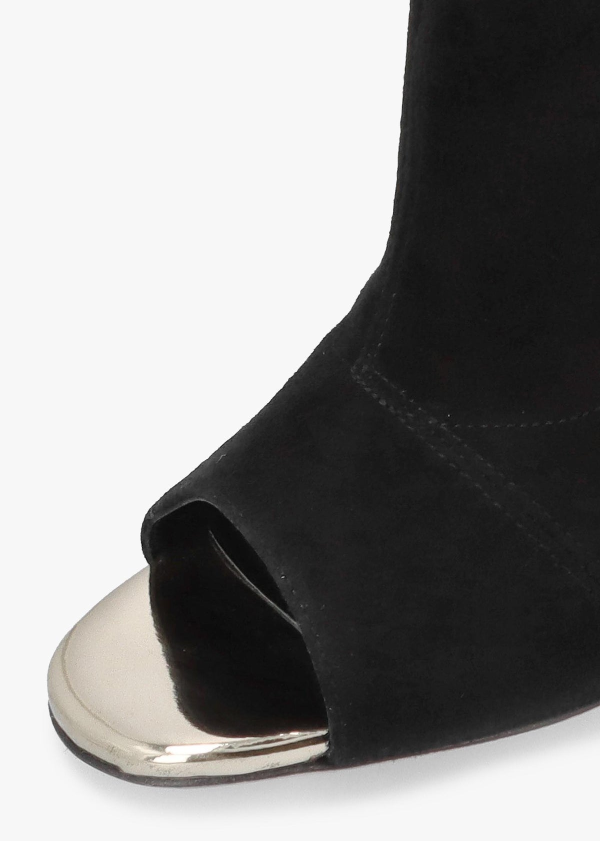 Piper Black Suede Open Toe Heeled Shoe Boots
