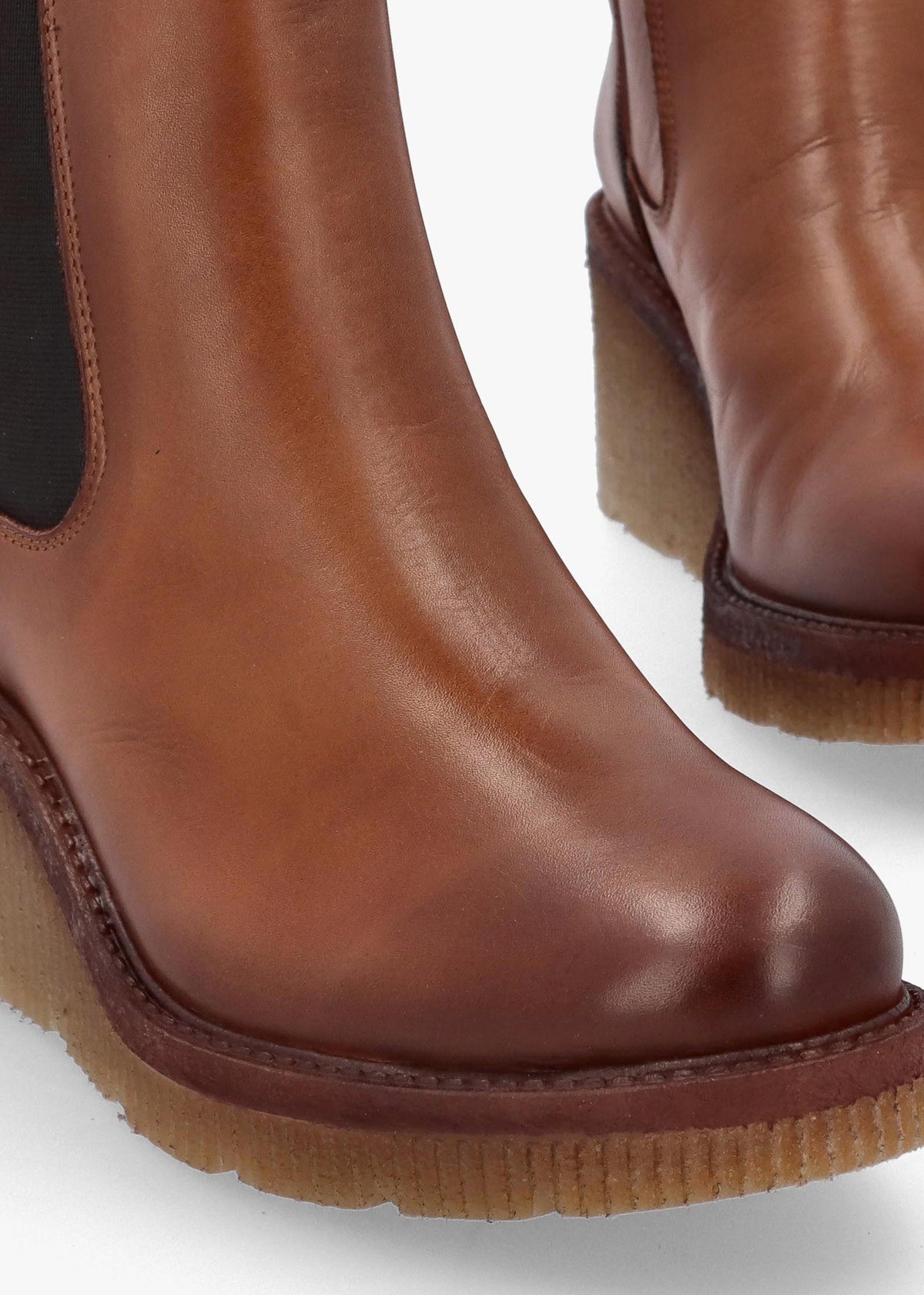 Audyn Tan Leather Wedge Ankle Boots
