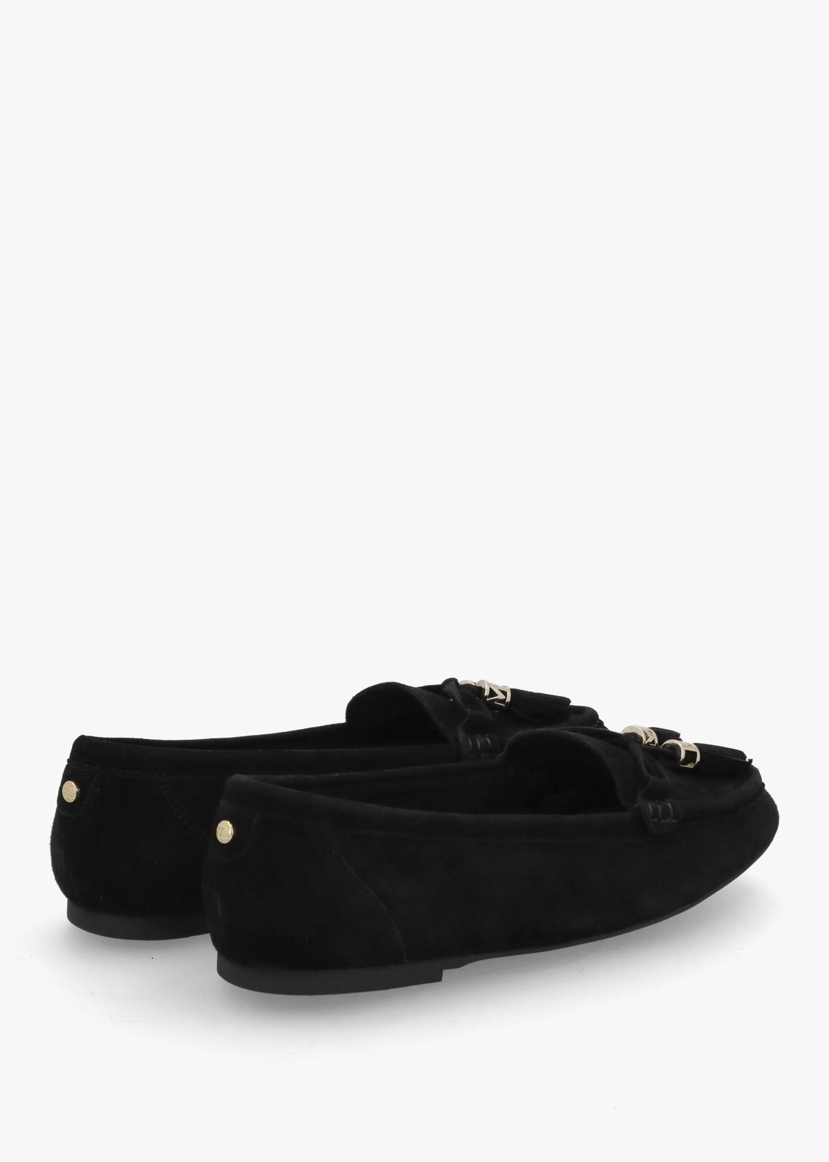 Famina Black Suede Tassel Loafers