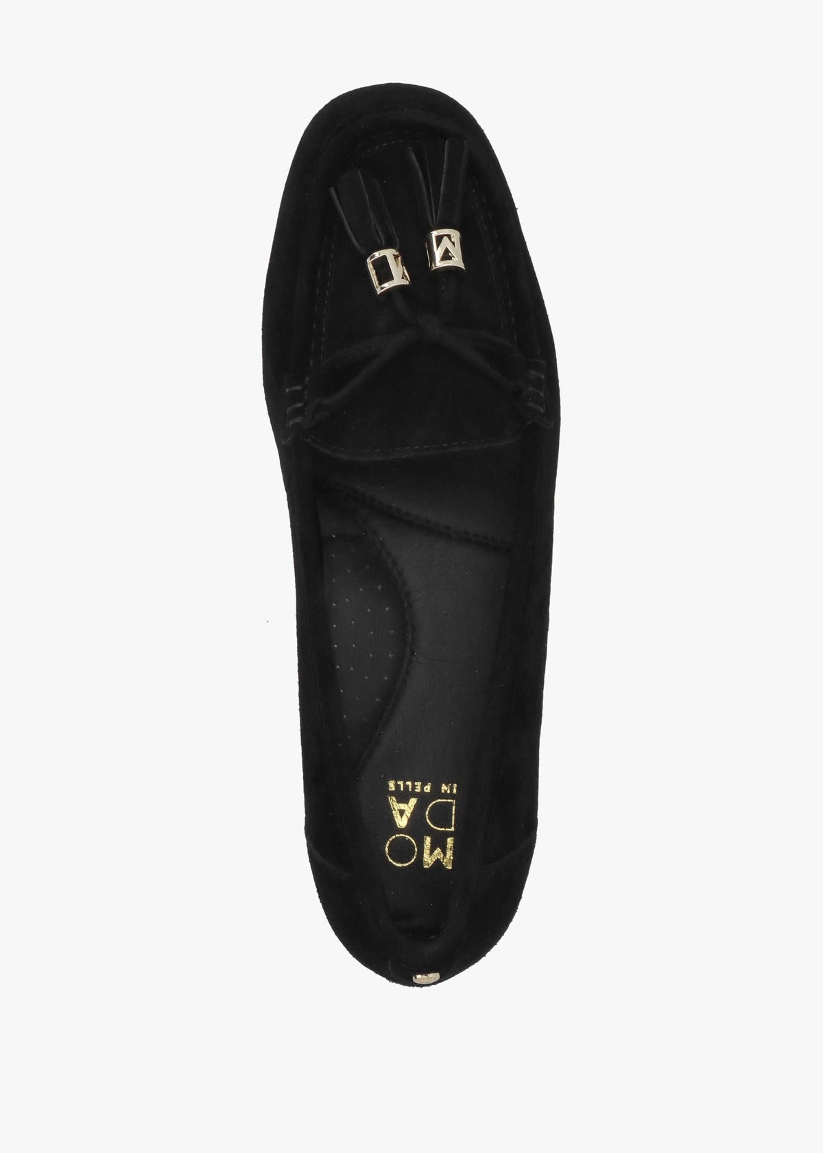 Famina Black Suede Tassel Loafers