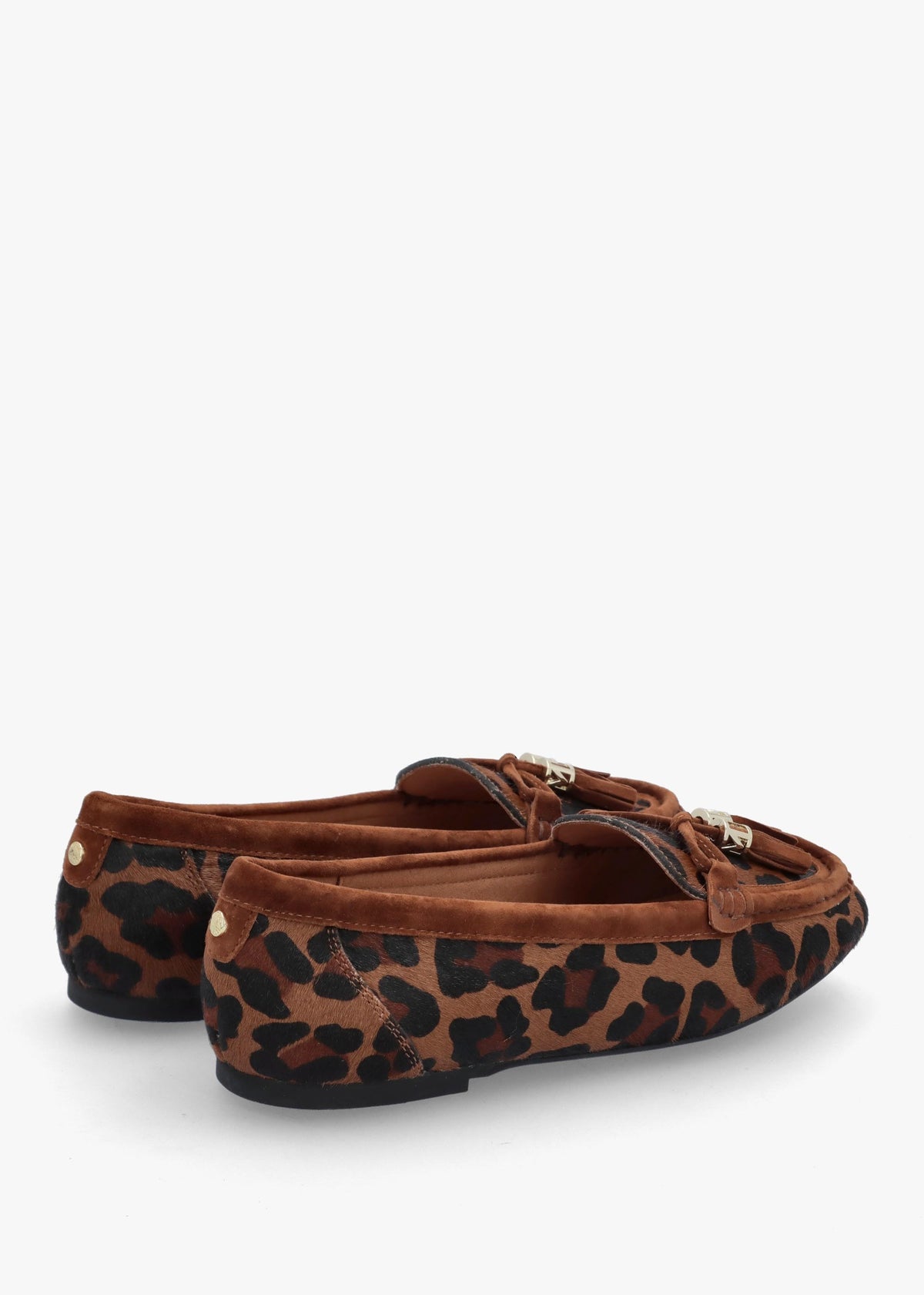 Famina Leopard Calf Hair Tassel Loafers