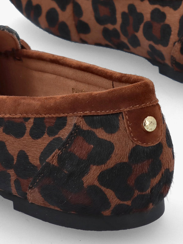 Famina Leopard Calf Hair Tassel Loafers