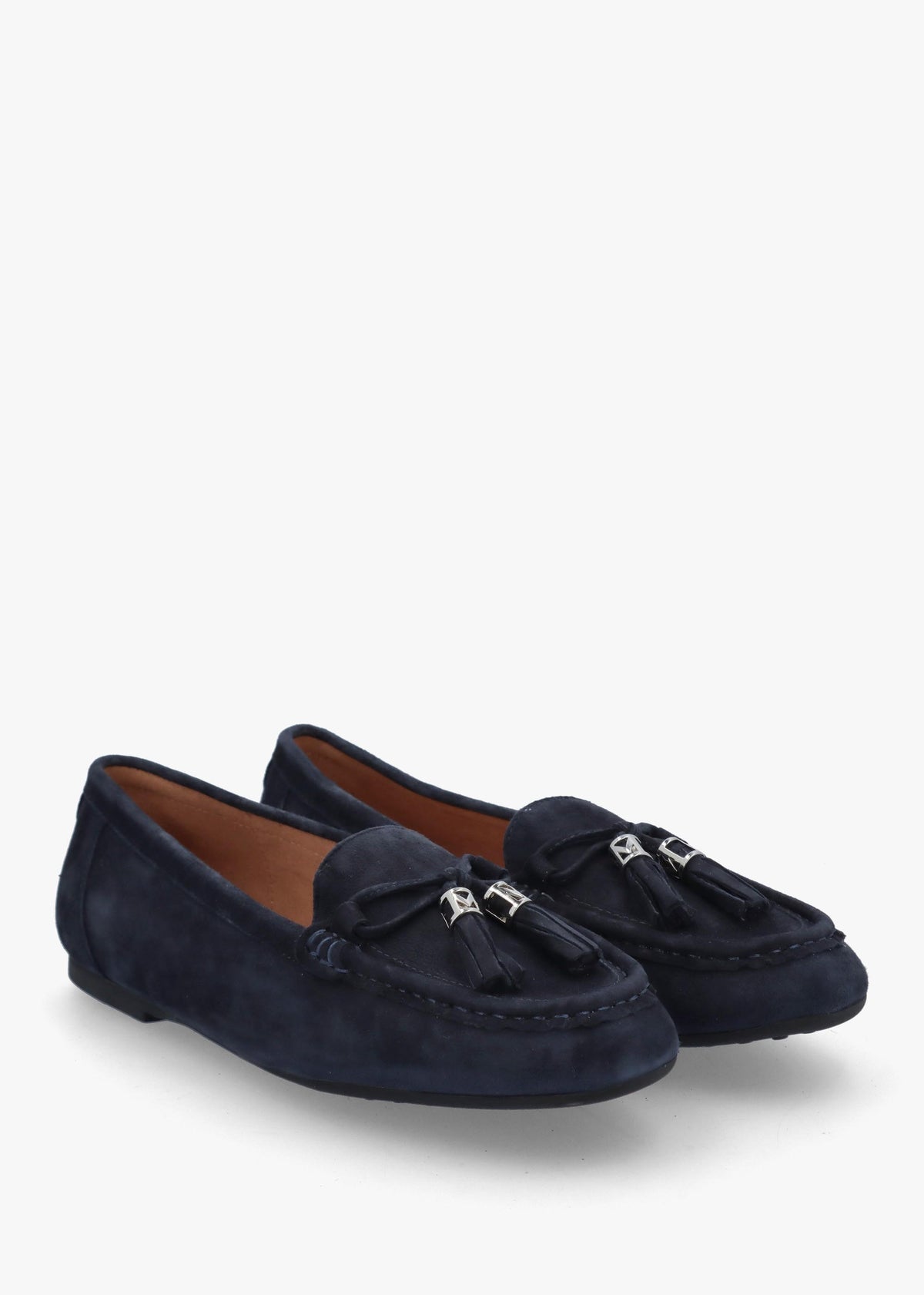 Famina Navy Suede Tassel Loafers
