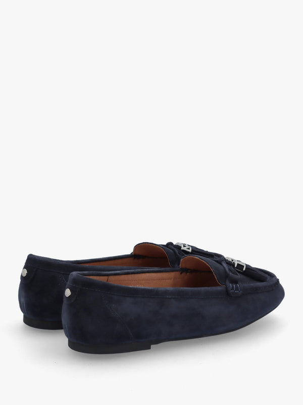 Famina Navy Suede Tassel Loafers