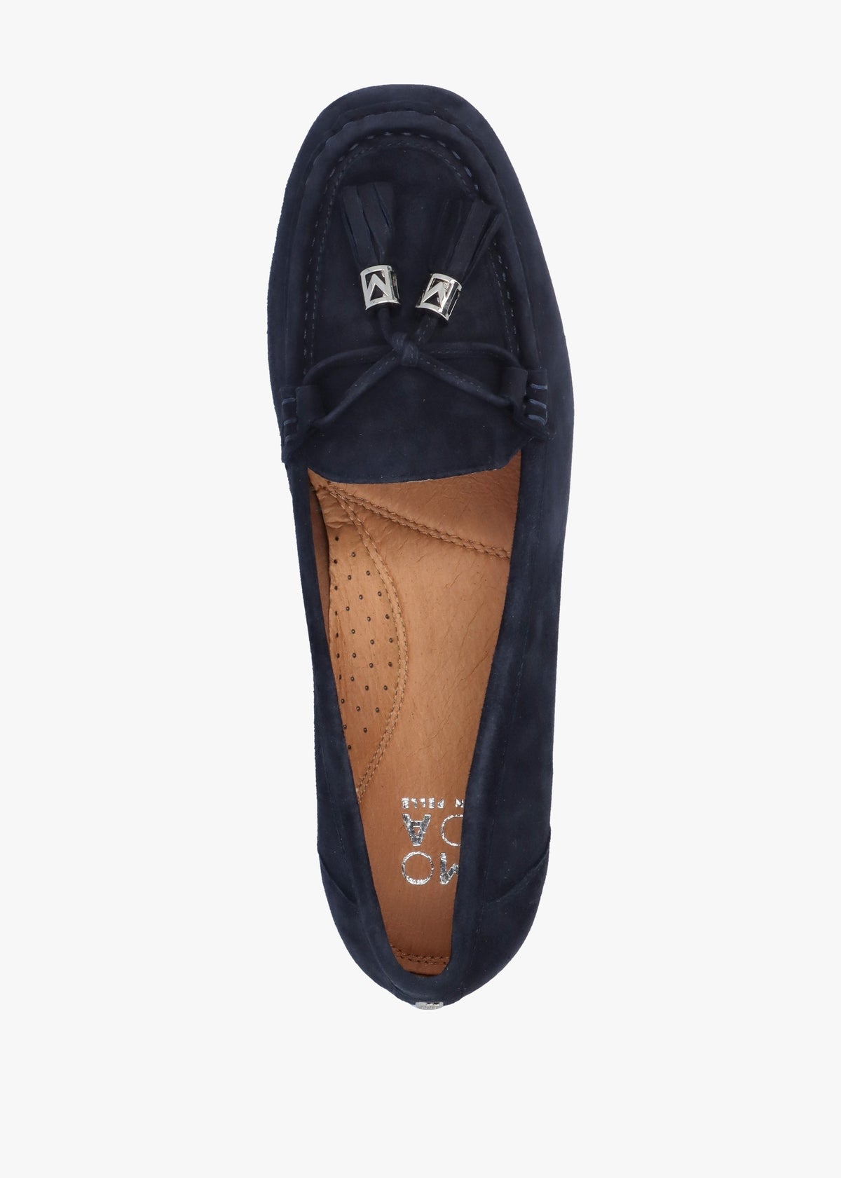 Famina Navy Suede Tassel Loafers
