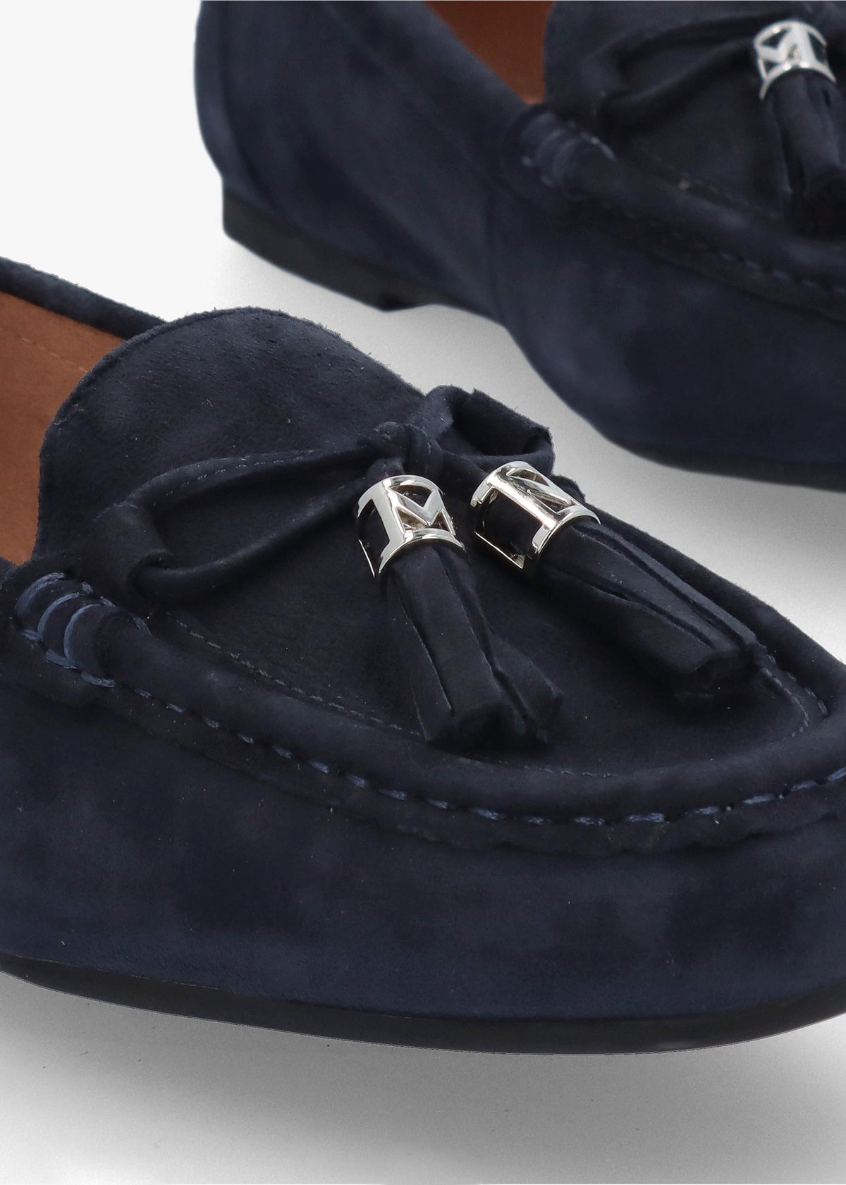 Famina Navy Suede Tassel Loafers
