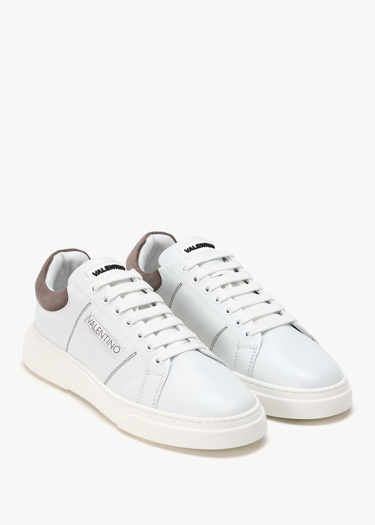 Men's Stunny White Smoke Grey Leather Trainers