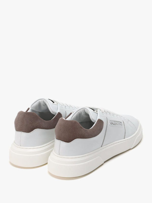 Men's Stunny White Smoke Grey Leather Trainers
