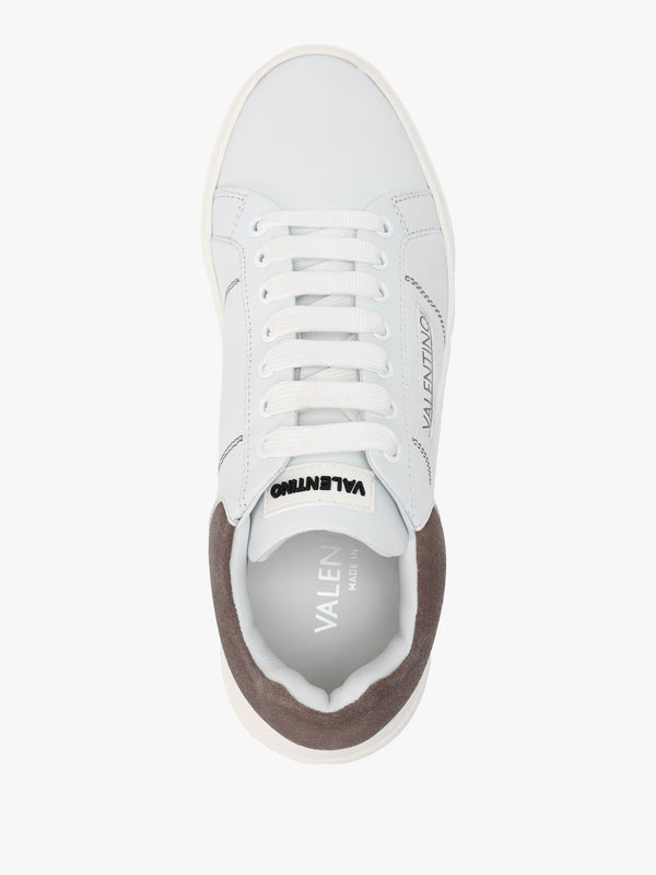 Men's Stunny White Smoke Grey Leather Trainers