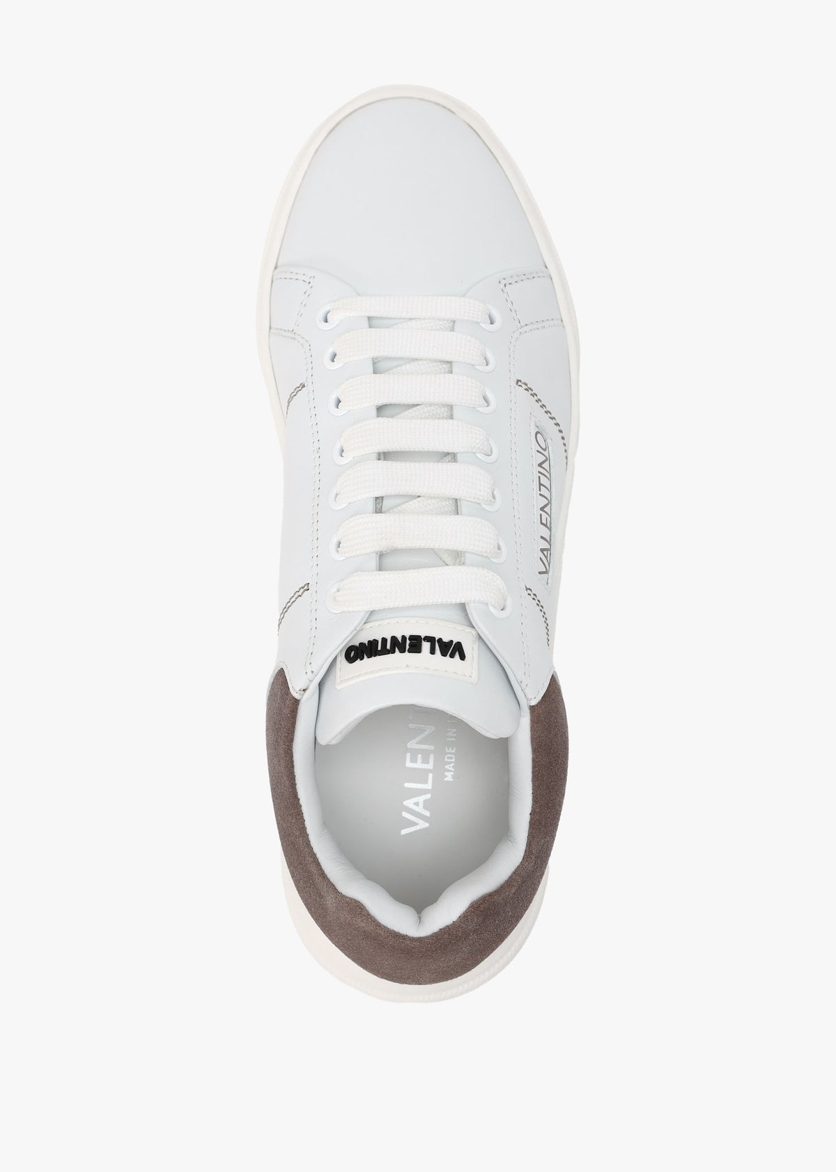 Men's Stunny White Smoke Grey Leather Trainers