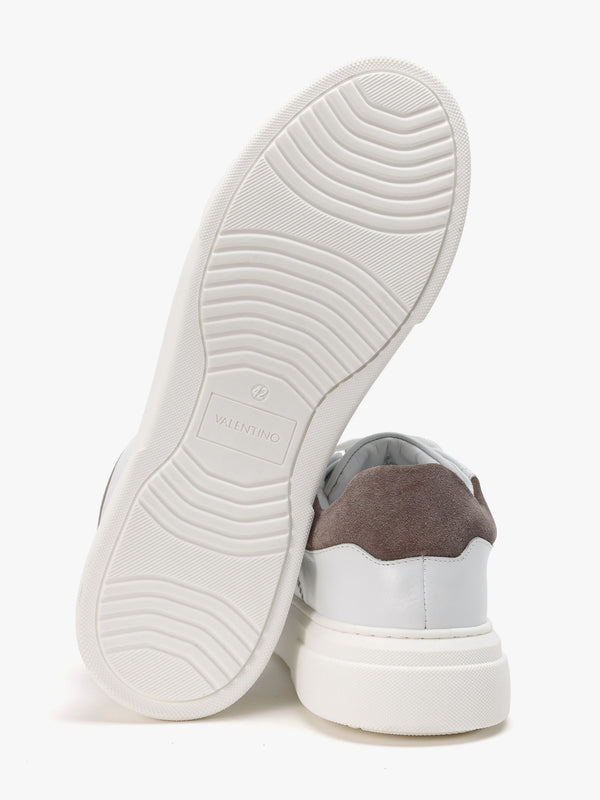 Men's Stunny White Smoke Grey Leather Trainers