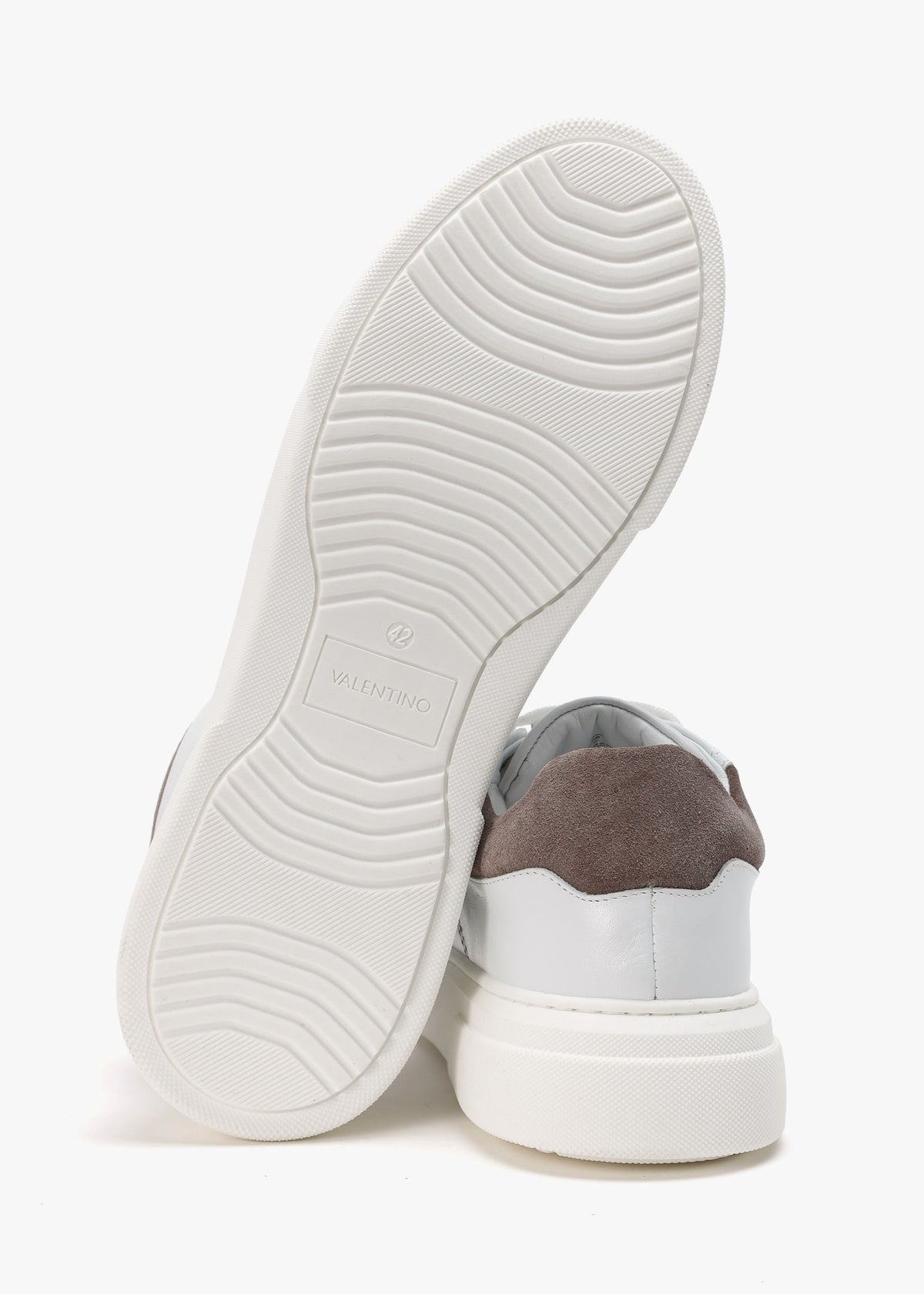 Men's Stunny White Smoke Grey Leather Trainers