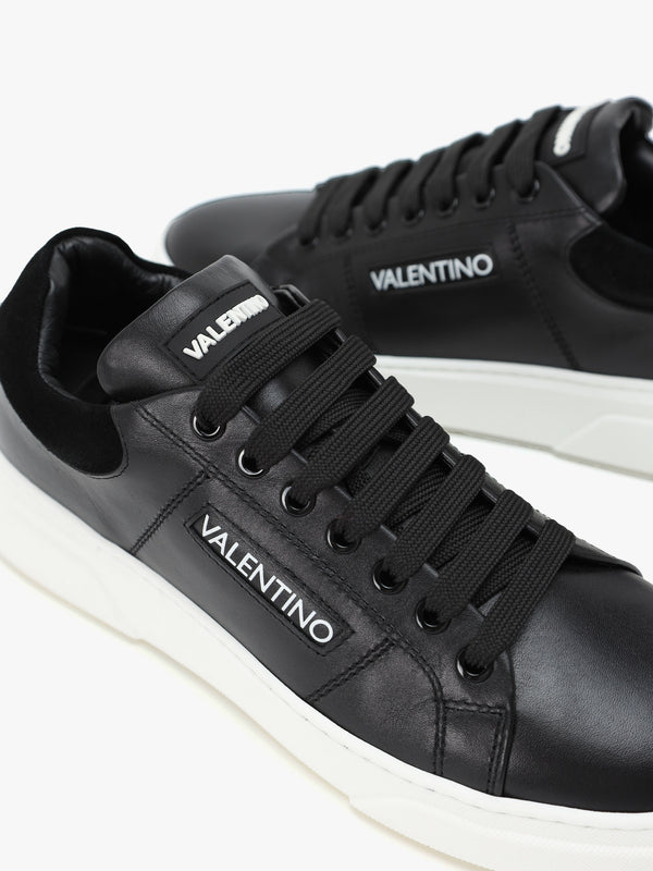 Men's Stunny Black Leather Trainers