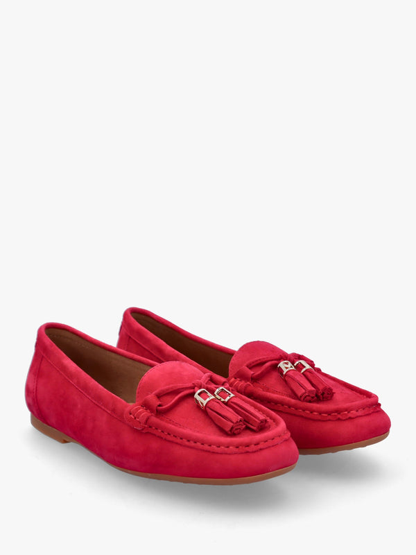 Famina Red Suede Tassel Loafers
